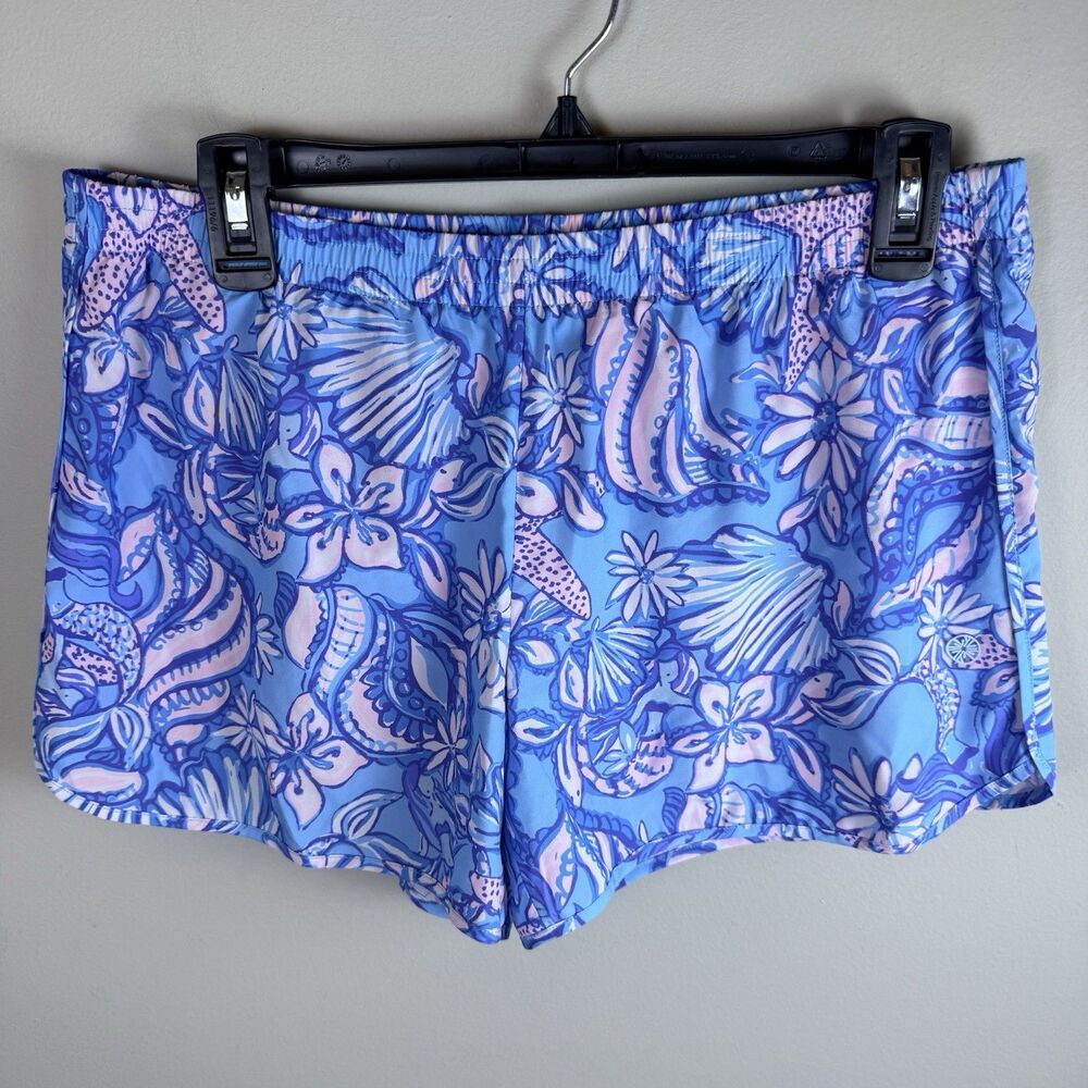 Lilly Pulitzer 4" Boca Chica Luxletic Short Amalfi Blue Sound the Sirens Medium